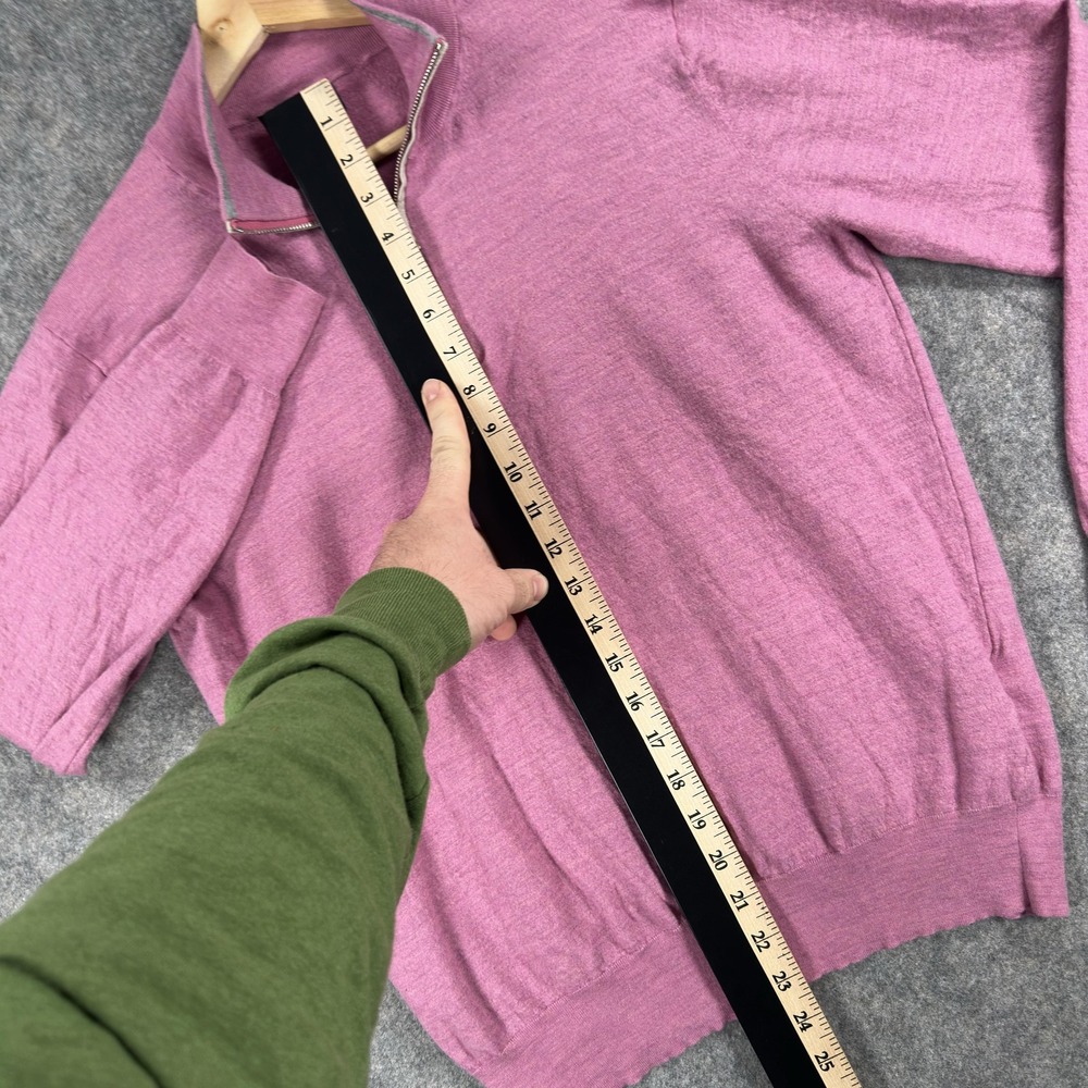 Peter Millar Excursionist Flex Sweater Mens Large (Fits Medium) Pink Merino - Picture 6 of 16